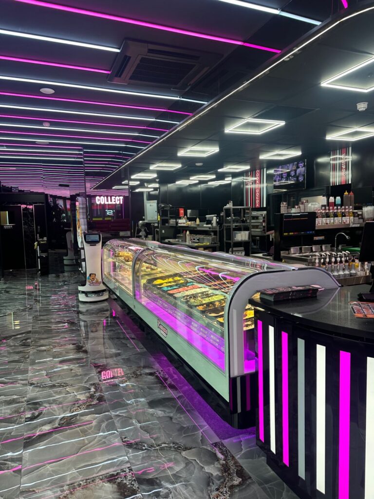 Photo of the electrical work completed at an ice cream store