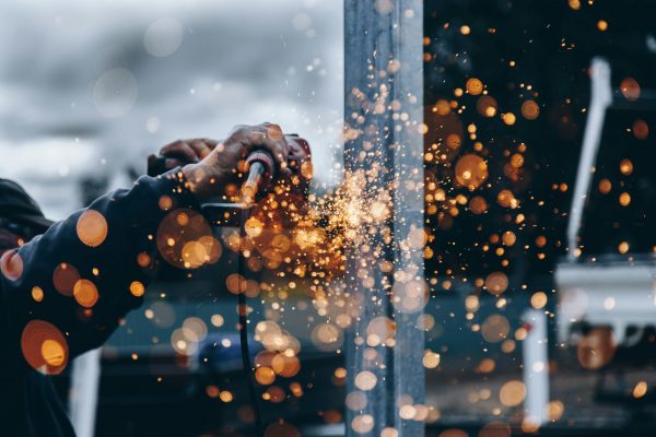 Picture of sparks at a manufacturing site